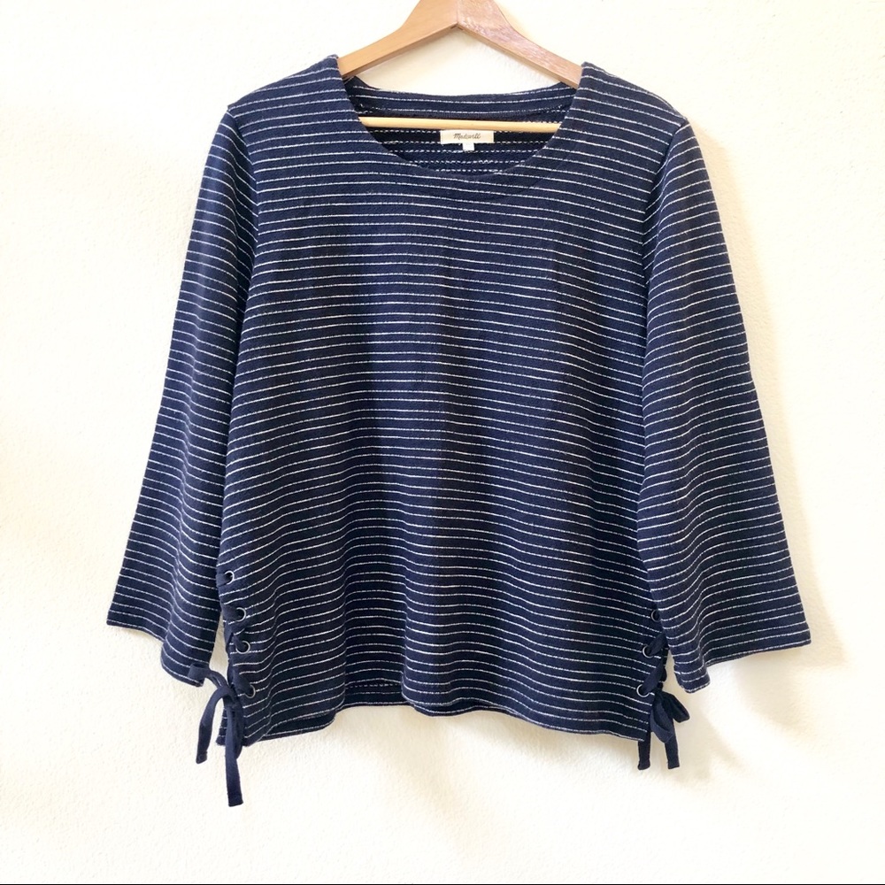 Madewell navy & white striped long sleeve top
